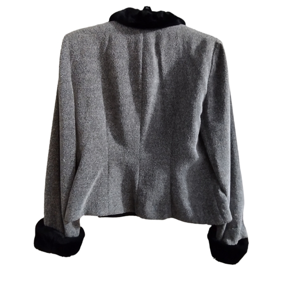 Vintage Women's petite Plaza South Jacket Black blend cuffs collar size 8 - Picture 2 of 6